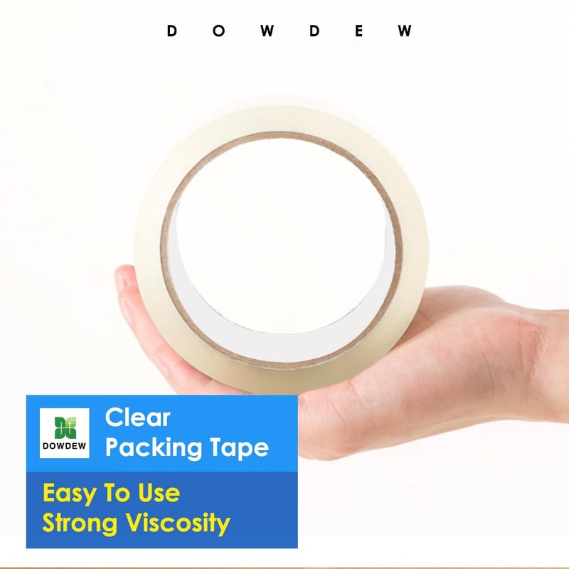 DowDew Clear Packing Tape, [2 Pack] Heavy Duty Packaging Tape 1.88 Inch x 110 Yards Ultra Strong Refill Rolls for Shipping Mailing Moving 220 Total Yards - Image 2